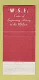 Matchbook Cover - Western Society of Engineers Chicago IL 30 Strike