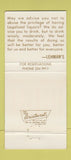 Matchbook Cover - Lehman's Supper Club Rice Lake WI 30 Strike