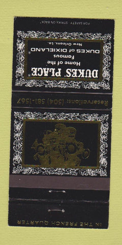 Matchbook Cover - Dukes' Place New Orleans LA Dixieland Records 30 Strike