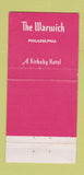 Matchbook Cover - The Warwick Hotel Philadelphia PA Kirkeby  30 Strike