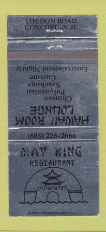 Matchbook Cover - May King Chinese Restaurant Concord NH WEAR 30 Strike