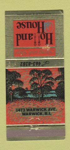 Matchbook Cover - Holland House Warwick RI 30 Strike