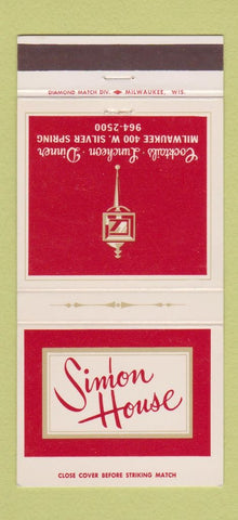 Matchbook Cover - Simon House Milwaukee WI 30 Strike