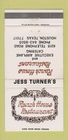 Matchbook Cover - Ranch House Restaurant Houston TX WEAR 30 Strike