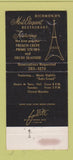 Matchbook Cover - La Crepe Et Le Steak Richmond VA 30 Strike