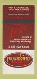Matchbook Cover - Papachino Restaurant Oak Lawn IL 30 Strike