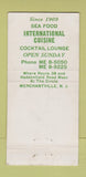 Matchbook Cover - Cinelli's Country House Merchantville NJ 30 Strike