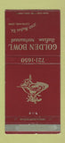 Matchbook Cover - Golden Bowl Italian Restaurant Cleveland OH WEAR 30 Strike