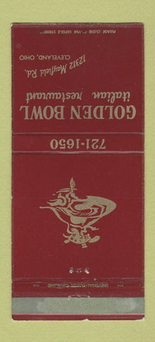 Matchbook Cover - Golden Bowl Italian Restaurant Cleveland OH WEAR 30 Strike
