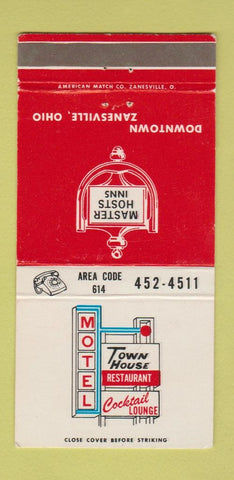 Matchbook Cover - Town House Motel Zanesville OH 30 Strike