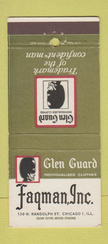 Matchbook Cover - Glen Guard Clothes Fagman Chicago IL 30 Strike