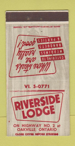 Matchbook Cover - Riverside Lodge Oakville ON 30 Strike