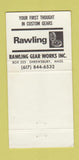 Matchbook Cover - Rawling Gear Works Shrewsbury MA 30 Strike