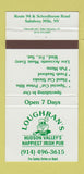 Matchbook Cover - Loughran's Irish Pub Salisbury Mills NY 30 Strike