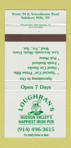 Matchbook Cover - Loughran's Irish Pub Salisbury Mills NY 30 Strike