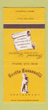 Matchbook Cover - Grotto Cassanelli Restaurant Haverhill MA 30 Strike