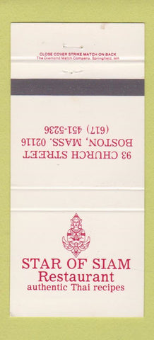 Matchbook Cover - Star of Siam Restaurant Boston MA 30 Strike