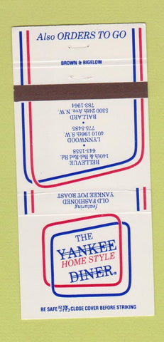 Matchbook Cover - Yankee Diner Ballard Lynwood Bellevue WA 30 Strike