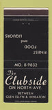 Matchbook Cover - Clubside Glen Ellyn Wheaton IL  30 Strike