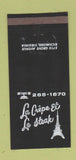 Matchbook Cover - Le Crepe Et Le Steak Richmond VA 30 Strike