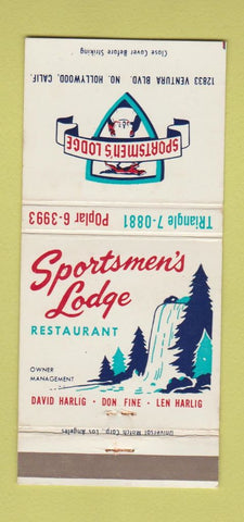 Matchbook Cover - Sportsmen's Lodge Restaurant North Hollywood CA 30 Strike