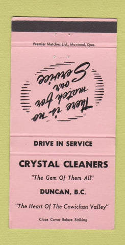 Matchbook Cover - Crystal Cleaners Duncan BC 30 Strike