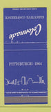 Matchbook Cover Colonnade Executive Conference Pittsburgh PA 1964 WEAR 30 Strike