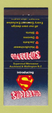 Matchbook Cover - Superstud Clothes Auckland Wellington New Zealand 30 Strike