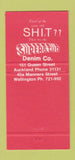 Matchbook Cover - Superstud Clothes Auckland Wellington New Zealand 30 Strike