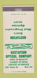 Matchbook Cover - Gustafson Optical Company Erie PA 30 Strike