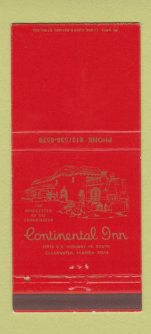 Matchbook Cover - Continental Inn Clearwater FL 30 Strike