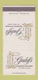 Matchbook Cover - Gouloff's Paramount Restaurant Fort Wayne IN 30 Strike