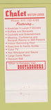 Matchbook Cover - Chalet Motor Lodge Gaylord MI Best Western 30 Strike