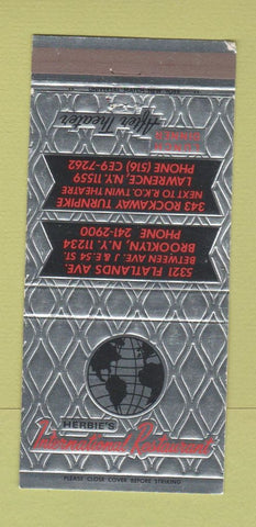 Matchbook Cover Herbie's International Restaurant Lawrence Brooklyn NY 30 Strike