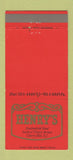 Matchbook Cover - Henry's Cherry Hill NJ 30 Strike