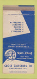 Matchbook Cover - Rail Chief Men's Work Clothes Galesburg IL WORN 30 Strike