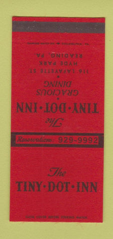 Matchbook Cover - Tiny Dot Inn Reading PA 30 Strike