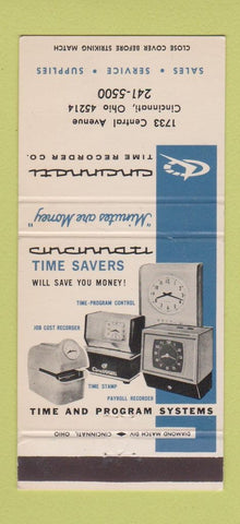 Matchbook Cover - Cincinnati Time Savers Recorders Cincinnati OH 30 Strike