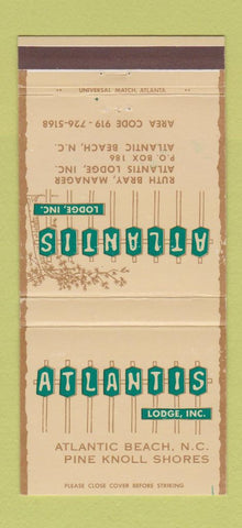 Matchbook Cover - Atlantis Lodge Atlantic Beach NC 30 Strike