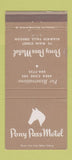 Matchbook Cover - Pony Pass Motel Klamath Falls OR 30 Strike