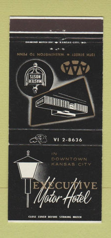 Matchbook Cover - Executive Motor Hotel Kansas City MO 30 Strike