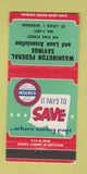 Matchbook Cover - Washington Federal Savings St Louis MO 30 Strike