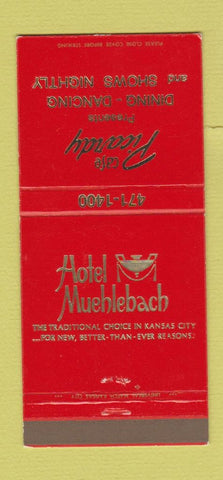 Matchbook Cover - Cafe Picardy Hotel Muehlebach Kansas City MO 30 Strike