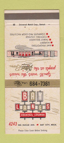 Matchbook Cover - Bay Lanes Bowling Bay City MI 30 Strike