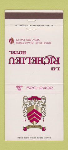 Matchbook Cover - Le Richelieu Hotel New Orleans LA 30 Strike