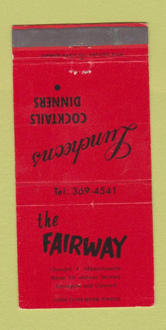 Matchbook Cover - Fairway Restaurant Concord MA 30 Strike