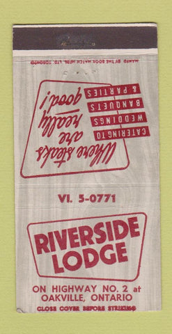 Matchbook Cover - Riverside Lodge Oakville ON 30 Strike