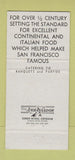 Matchbook Cover - Henry's Fashion Restaurant San Francisco CA 30 Strike