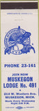 Matchbook Cover - Matchbook Cover Moose Lodge Muskegon MI
