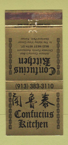 Matchbook Cover - Confucius Kitchen Chinese Overland Park KS WORN 30 Strike